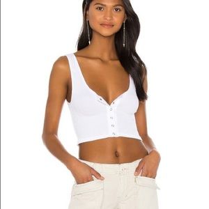 Free People Women’s white Hailey’s Henley Tank M/L